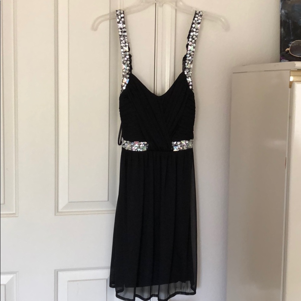 Black dress with crystal detailing